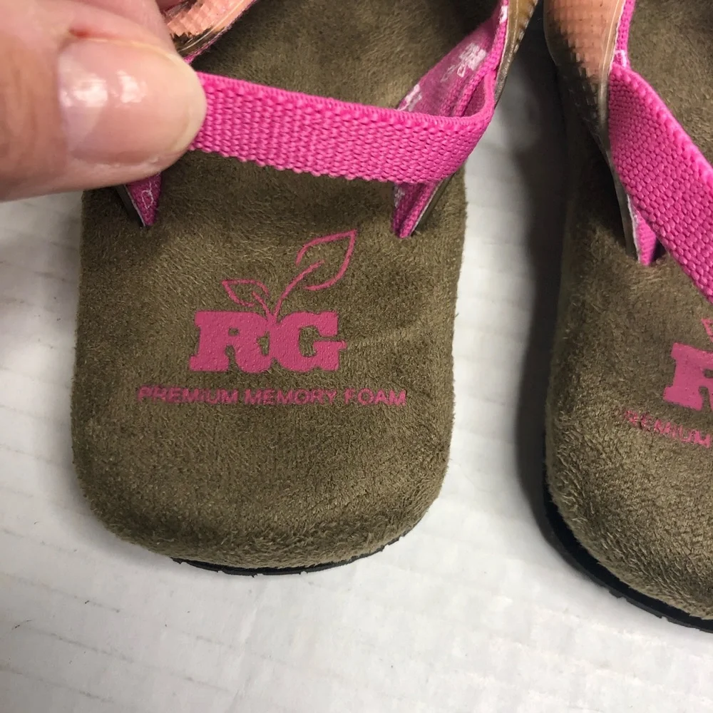 Real Tree Sandals Girls Size 8 Lil Range Pink Brown Memory Foam